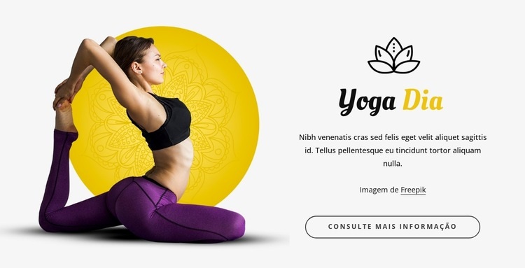 dia de ioga Maquete do site