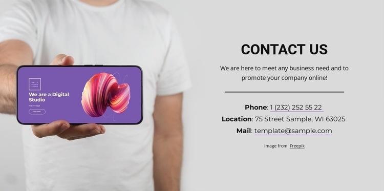 Location and contacts Web Page Design