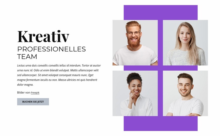 Kreatives professionelles Team Website design