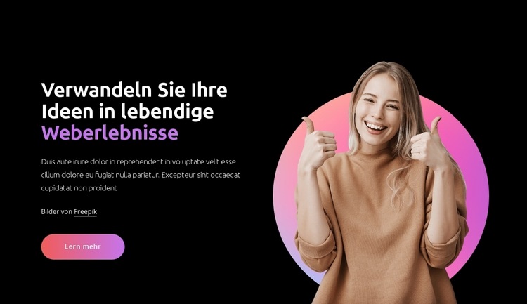Management von Web-Erlebnissen Landing Page