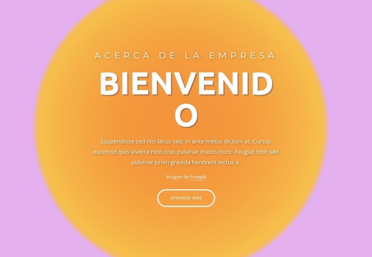 Bloque de bienvenida sobre fondo abstracto Diseño de páginas web