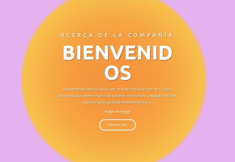 Bloque de bienvenida sobre fondo abstracto Plantilla CSS