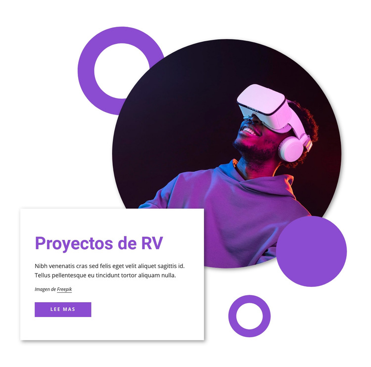 Proyecciones de realidad virtual Plantilla de sitio web