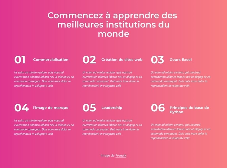 Commencer à apprendre Conception de site Web