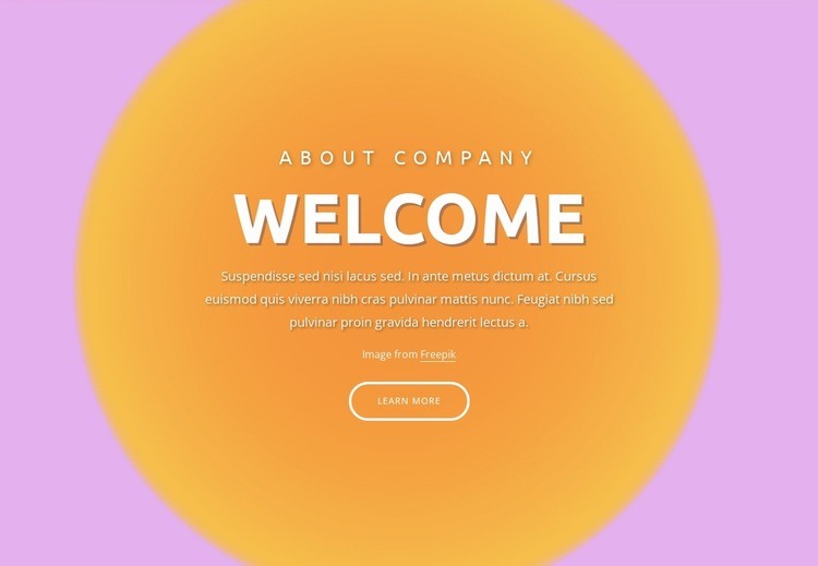 Welcome block on abstract background Homepage Design