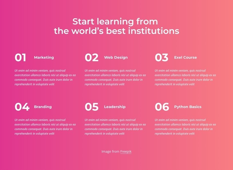 Start learning Homepage Design