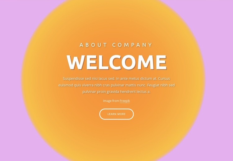 Welcome block on abstract background Html Code Example
