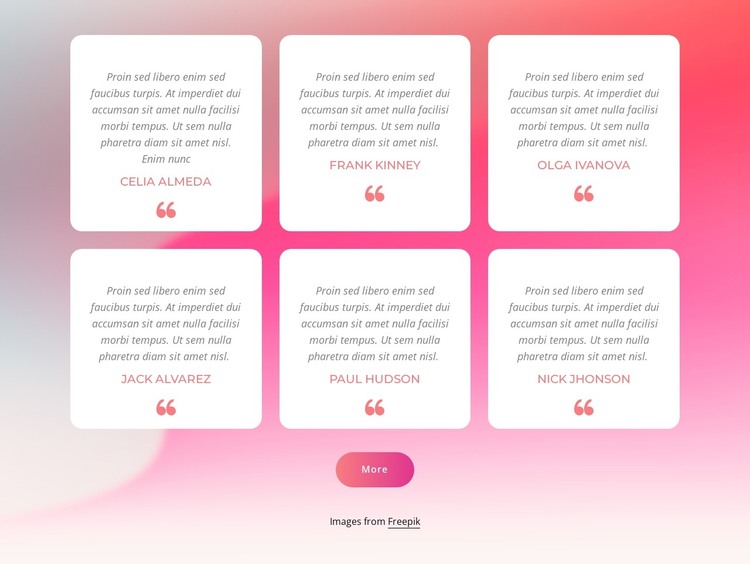 Honest endorsements of our service HTML Template