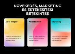 3 Oszlop Színátmenetes Háttérrel HTML Sablon