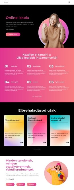 Online iskola Weboldal tervezés