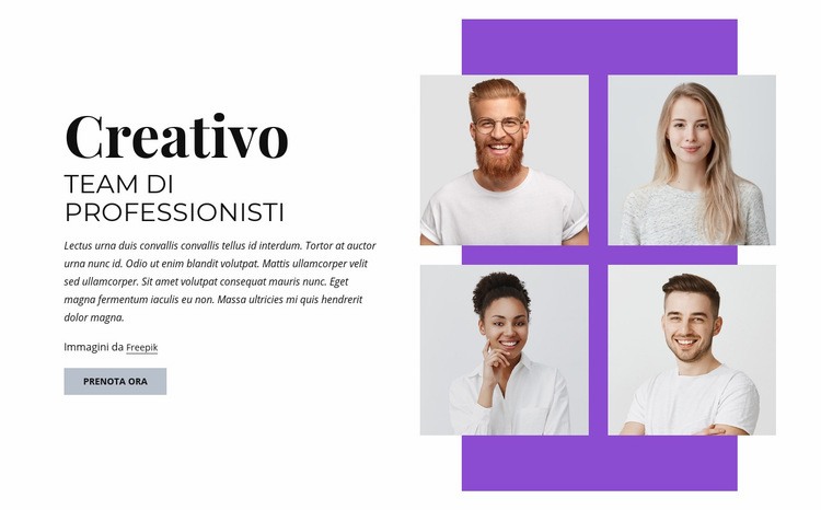 Team di professionisti creativi Costruttore di siti web HTML