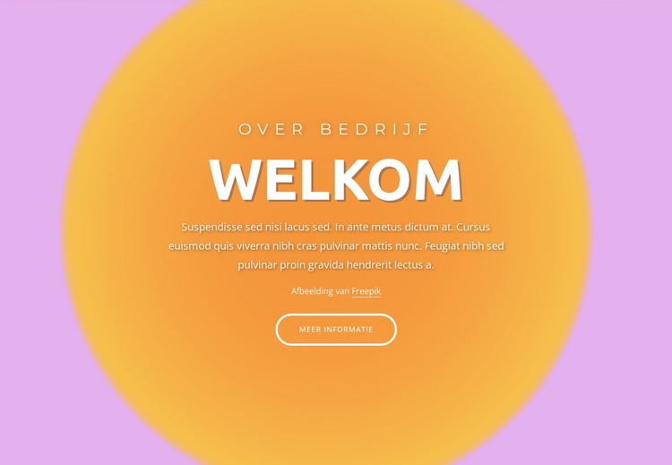 Welkomstblok op abstracte achtergrond HTML-sjabloon