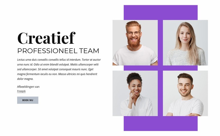 Creatief professioneel team Website mockup