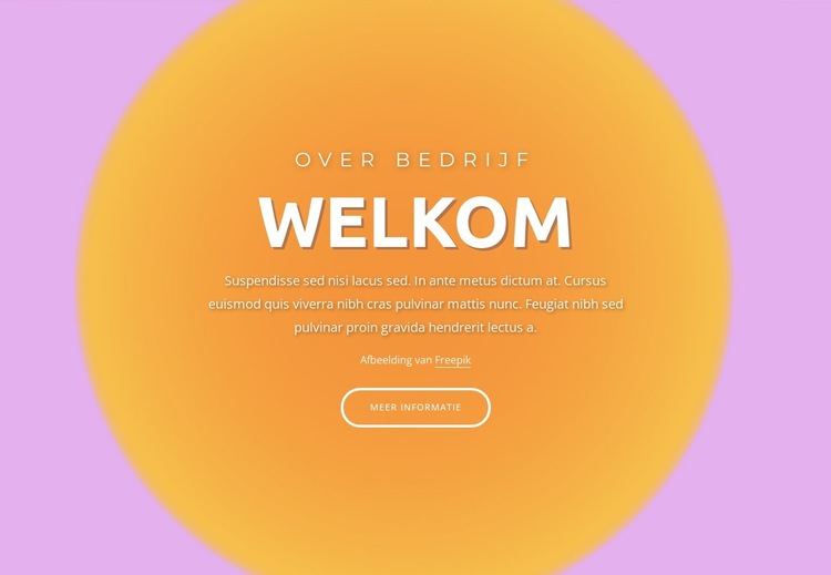 Welkomstblok op abstracte achtergrond Website sjabloon