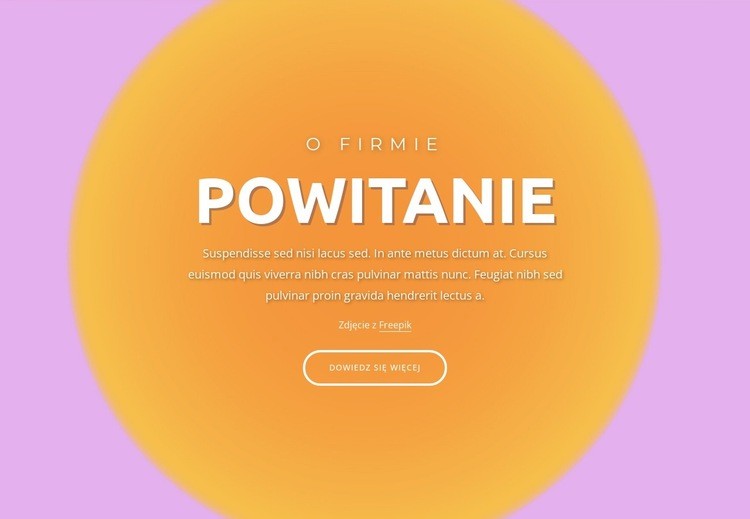 Witamy blok na abstrakcyjnym tle Projekt strony internetowej