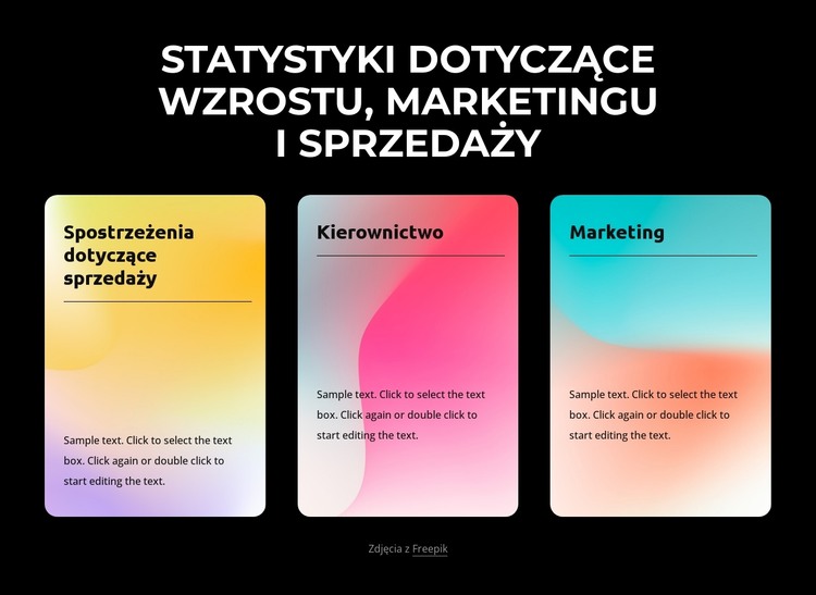 3 kolumny z gradientowym tłem Szablon HTML