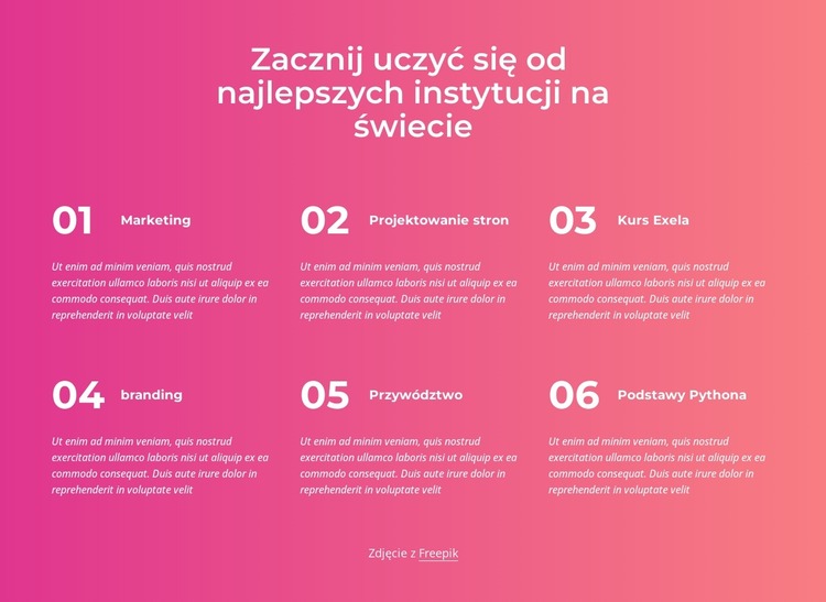 Zacząć naukę Szablon Joomla