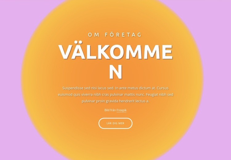 Välkommen block på abstrakt bakgrund CSS -mall