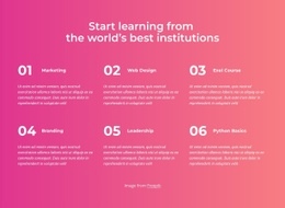 Start Learning - Website Template