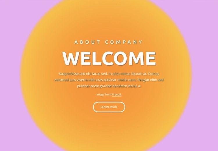 Welcome block on abstract background Web Page Design