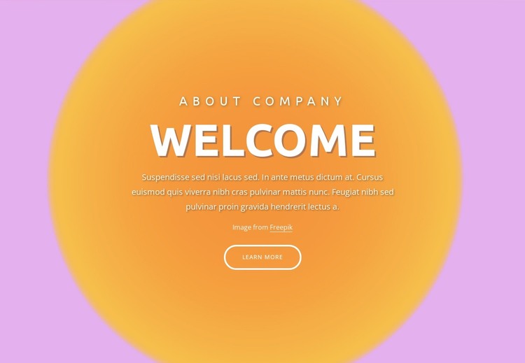 Welcome block on abstract background WordPress Theme
