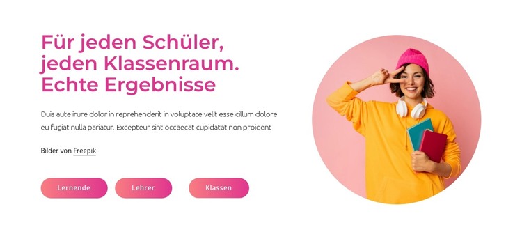 Echte Ergebnisse HTML-Vorlage