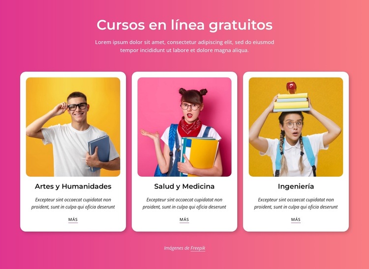 Los mejores cursos online gratuitos Plantilla de sitio web