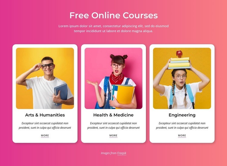 The best free online courses Homepage Design