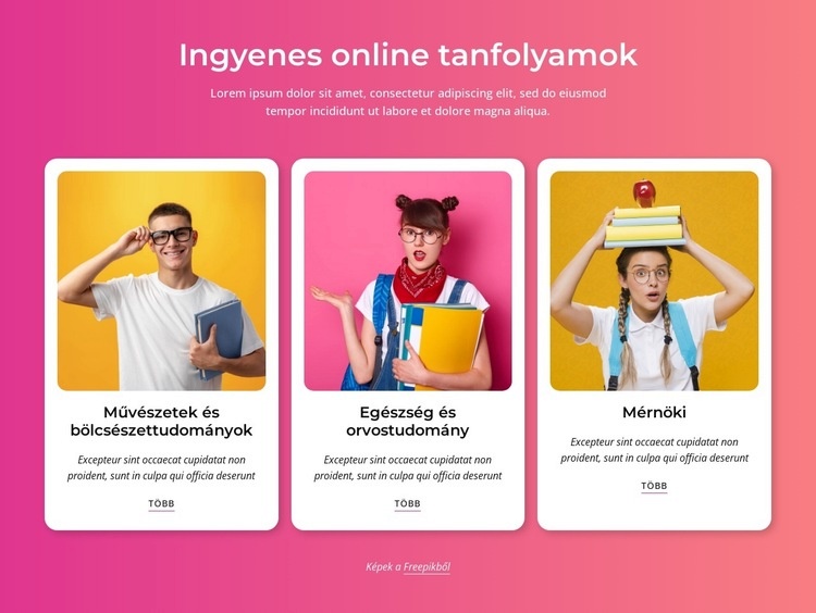 A legjobb ingyenes online tanfolyamok CSS sablon