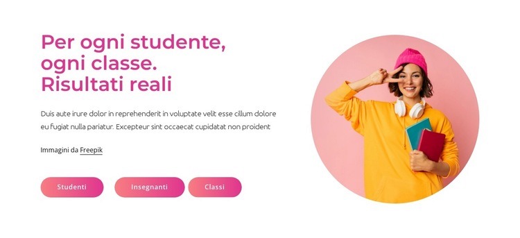 Risultati reali Mockup del sito web