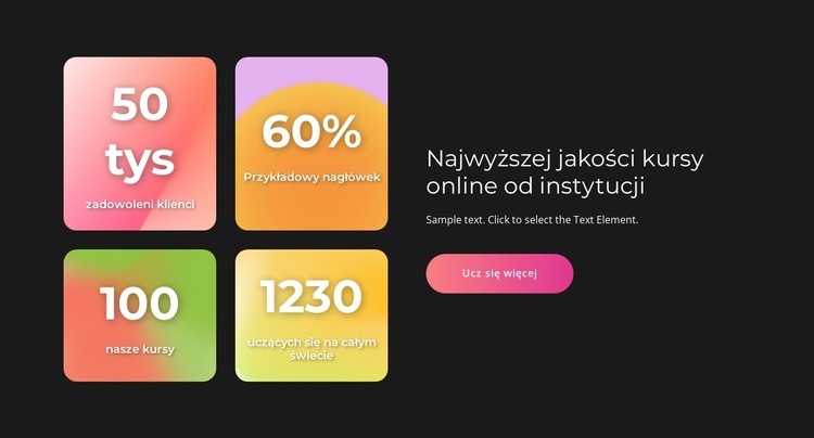 Kursy najwyższej jakości Projekt strony internetowej