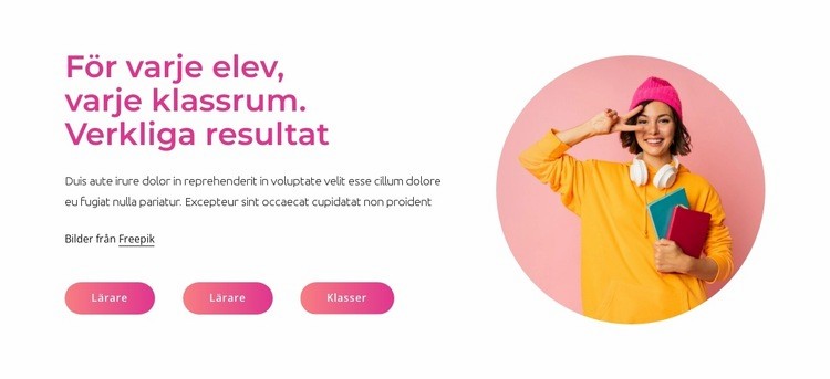 Riktiga resultat Webbplats mall