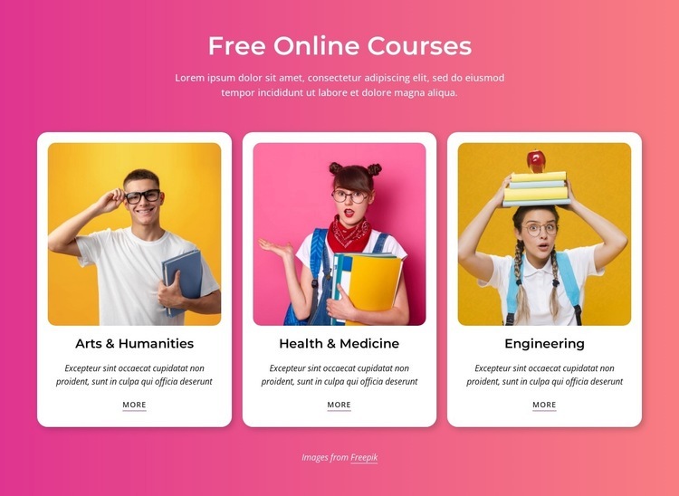 The best free online courses Webflow Template Alternative