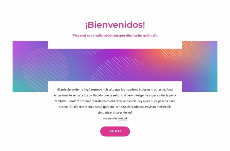 Bloque de bienvenida con fondo abstracto Creador de sitios web HTML