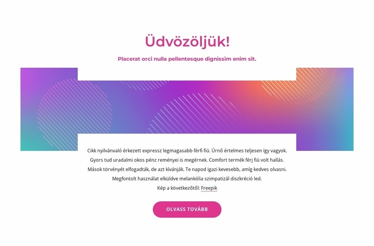 Üdvözöljük blokk absztrakt háttérrel HTML Sablon