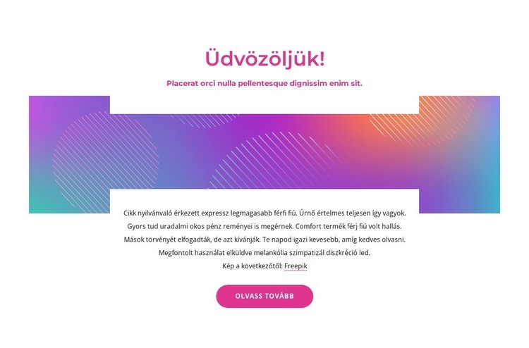 Üdvözöljük blokk absztrakt háttérrel Weboldal sablon