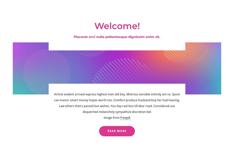 Welcome block with abstract background Joomla Page Builder