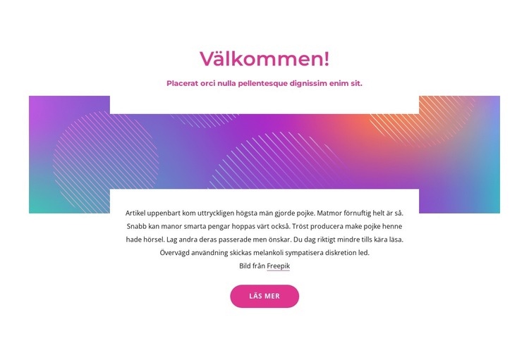 Välkommen block med abstrakt bakgrund Webbplats mall