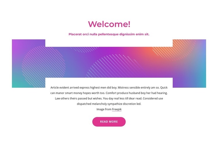Welcome block with abstract background Wix Template Alternative