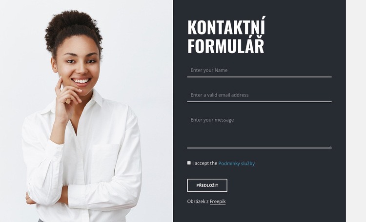 Kontaktní formulář s obrázkem Šablona CSS