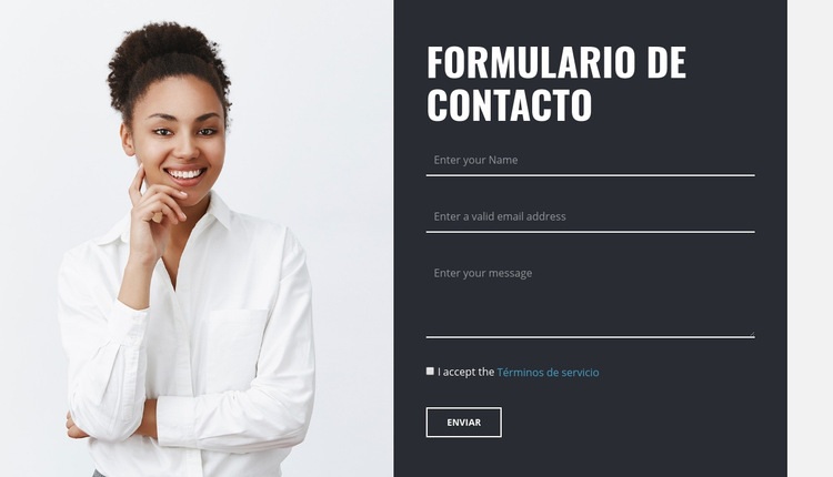 Formulario de contacto con imagen Creador de sitios web HTML