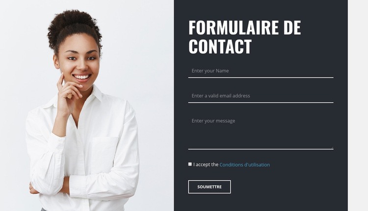 Formulaire de contact avec image Modèle