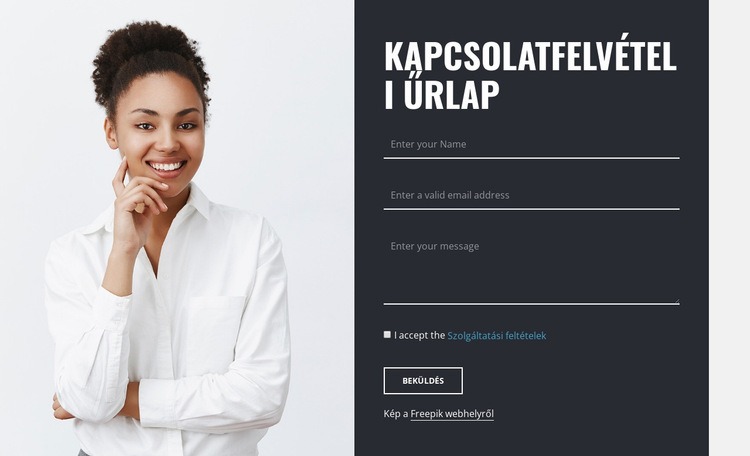 Kapcsolatfelvételi űrlap képpel Sablon