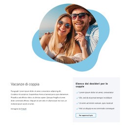 Sezioni Della Home Page Per Vacanze Di Coppia