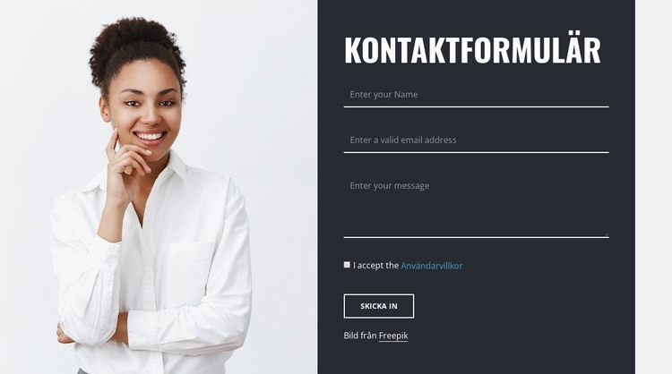 Kontaktformulär med bild Mall