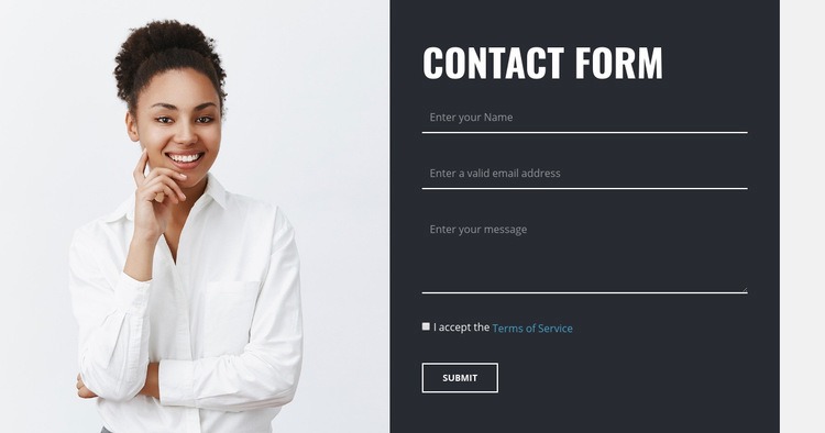 Contact form with image Web Page Design