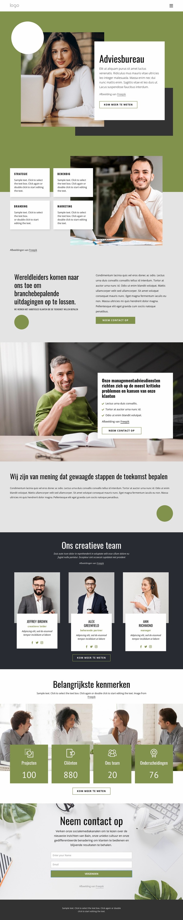 Begin met innoveren Website Builder-sjablonen