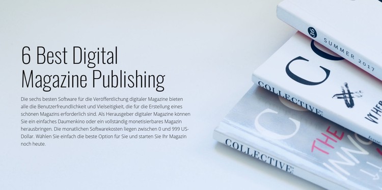 Veröffentlichung digitaler Magazine CSS-Vorlage
