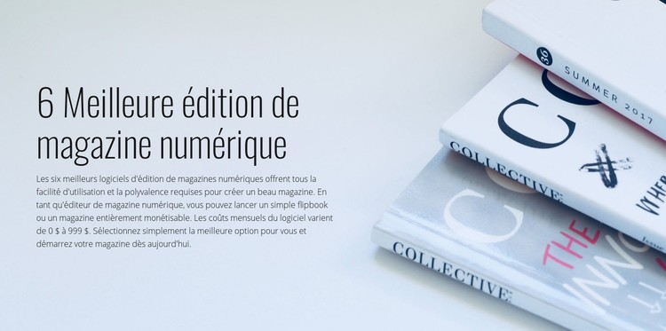 Publication de magazines numériques Modèle CSS