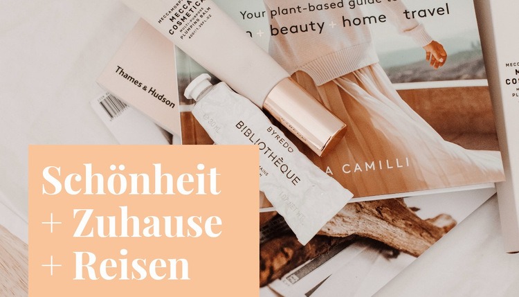 Schönheit nach Hause und Reisen Website design